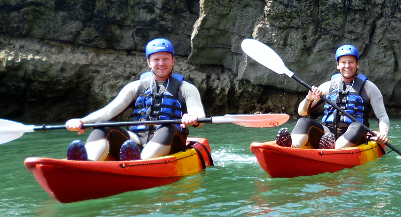 Coastal Triathlon - Kayaking in Swansea Wales