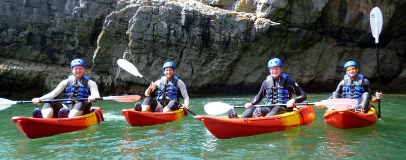 Coastal Triathlon - Sea kayaking in Swansea Wales